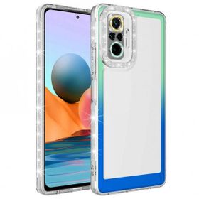 Zore Xiaomi Redmi Note 10 Pro Simli ve Renk Geçiş Tasarımlı Lens Korumalı Park Kapak Kılıf