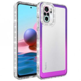 Zore Xiaomi Redmi Note 10 Simli ve Renk Geçiş Tasarımlı Lens Korumalı Park Kapak Kılıf