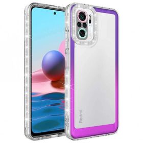 Zore Xiaomi Redmi Note 10 Simli ve Renk Geçiş Tasarımlı Lens Korumalı Park Kapak Kılıf