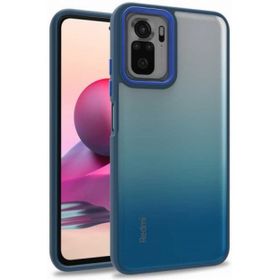 Zore Xiaomi Redmi Note 10s Electro Silikon Renkli Flora Kapak Mavi Kılıf