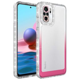 Zore Xiaomi Redmi Note 10S Simli ve Renk Geçiş Tasarımlı Lens Korumalı Park Kapak Kılıf