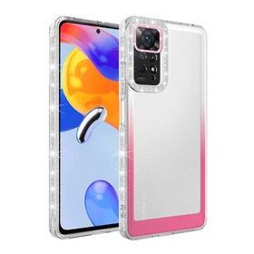 Zore Xiaomi Redmi Note 11 Global Simli ve Renk Geçiş Tasarımlı Lens Korumalı Park Kapak Kılıf