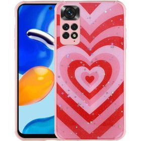 Zore Xiaomi Redmi Note 11S Global Simli Desenli Kamera Korumalı Parlak Popy Kapak Kılıf
