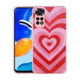 Zore Xiaomi Redmi Note 11S Global Simli Desenli Kamera Korumalı Parlak Popy Kapak Kılıf