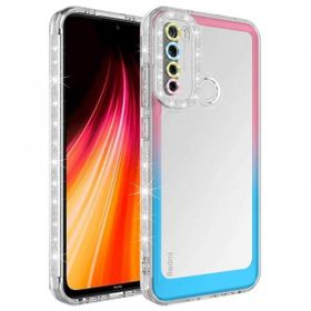 Zore Xiaomi Redmi Note 8 Simli ve Renk Geçiş Tasarımlı Lens Korumalı Park Kapak Kılıf