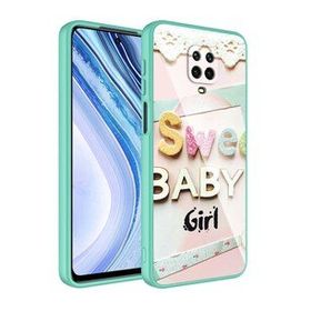 Zore Xiaomi Redmi Note 9 Pro Kamera Korumalı Desenli Sert Silikon Epoksi Kapak Kılıf