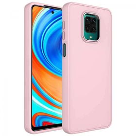 Zore Xiaomi Redmi Note 9 Pro Metal Çerçeve ve Buton Tasarımlı Silikon Luna Kapak Kılıf