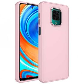 Zore Xiaomi Redmi Note 9 Pro Metal Çerçeve ve Buton Tasarımlı Silikon Luna Kapak Kılıf