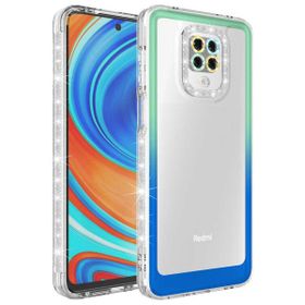 Zore Xiaomi Redmi Note 9S Simli ve Renk Geçiş Tasarımlı Lens Korumalı Park Kapak Kılıf