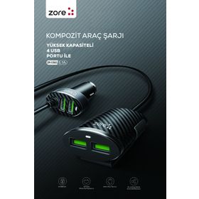 Zore ZR-C502 2+2 Araç Şarj Seti
