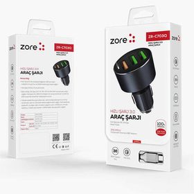 Zore ZRC703Q Lightning 2 İn 1 Araç Şarj Seti