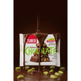 Züber 42 gr Antep Fıstıklı Sütlü Çikolata (6 adet)