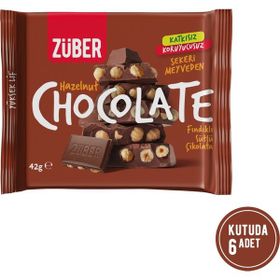 Züber 42 gr Fındıklı Sütlü Çikolata (6 adet)