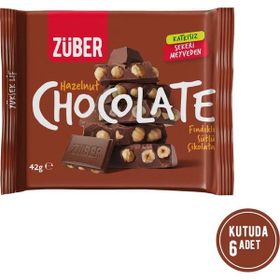 Züber 42 gr Fındıklı Sütlü Çikolata (6 adet)