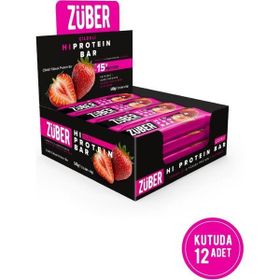 Züber 45 gr Çilekli Hi Protein Bar (12 adet)
