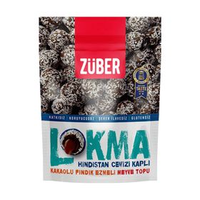 Züber Lokma Hindistan Cevizi Kaplı 96 gr Kakaolu Fındık Ezmeli Meyve Topu