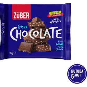 Züber Pirinç Patlaklı 35 gr Sütlü Çikolata (6 adet)