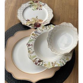 Zücev Rose Garden Bone China 24 Parça 6 Kişilik Yemek Takımı