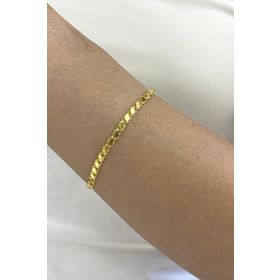 Zümrüt Sarraf 14 Ayar Altın İnce Pullu Zincir Bileklik