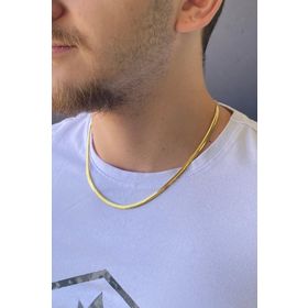 Zümrüt Sarraf 14 Ayar Erkek Balık Sırtı Zincir Altın Kolye