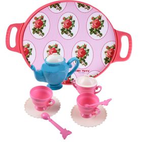 Zuzu Pembe Tepsili Çay Seti