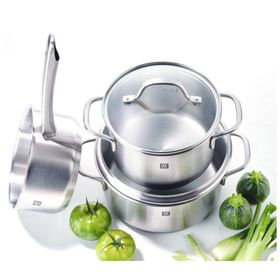 Zwilling Flow Gümüş 20 cm 5 Parça Çelik Tencere Seti