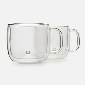 Zwilling Sorrento 2'li 450 ml Cappucino Çift Camlı Kulplu Bardak Seti