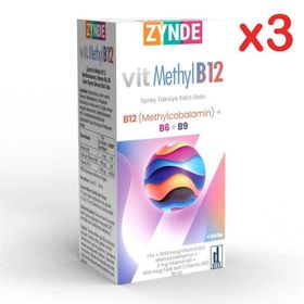 Zynde Vit Methyl B12 Methylcobalamin B6 B9 3x10 ml Sprey
