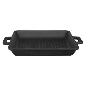 Lava Cookware Bistecchiera Quadrata In Ghisa Smaltata 26x26 Cm | Maniglie In Metallo | Adatta A Tutti I Fuochi (Induzione) | Colore Blu - 2