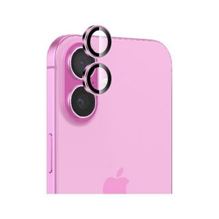 Bix iPhone 16 / 16 Plus 9H Gerçek Cam Crystal AR+AF Pembe Lens Koruyuc
