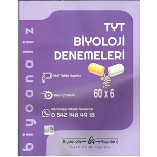 Biyoanaliz Yayınları TYT 60x6 Biyoloji Denemeleri Fiyatları