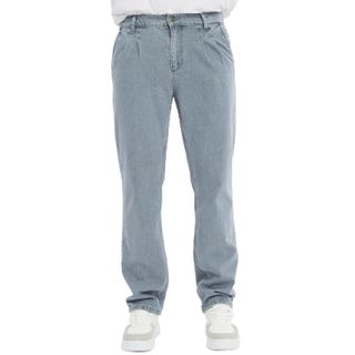 CEDY DENIM Baggy jeans voor heren, losse pasvorm, retrobroek, regular straight cut, plissé stijl, jeansbroek CD354, blauw, 31W / 32L
