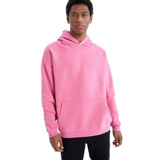 Y1237AZ Erkek Oversize Fit Kapüşonlu Cepli Pembe Sweatshirt Fiyatları