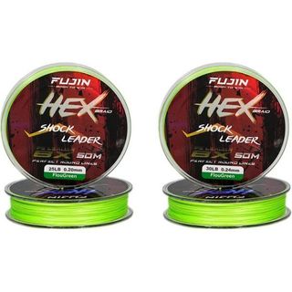 Fujin 25LB Hex Braid 8x50 mt 0.20 mm Fluo Green Pe İp Shock Leader