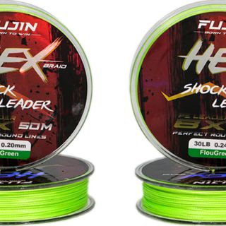 Fujin 25LB Hex Braid 8x50 mt 0.20 mm Fluo Green Pe İp Shock Leader