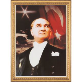 İnter INT-022 50 x 70 cm Varaklı Çerçeveli Duvara Monte Atatürk