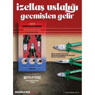 İzeltaş 13000005134 3 Parça Nostalji Serisi Kraft Pense Seti Fiyatları
