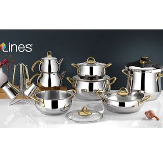 Lines Zeycan 18 Parça Gold Paslanmaz Çelik Clipso Dik Taban