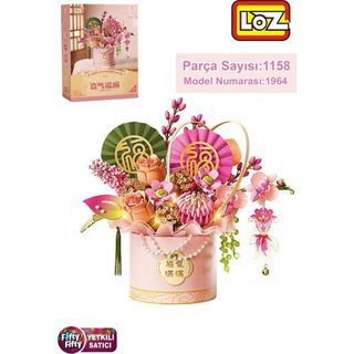 Loz FFLZ-1964 Ledli Pembe Dekoratif ve Koleksiyonluk Çiçek Buketi