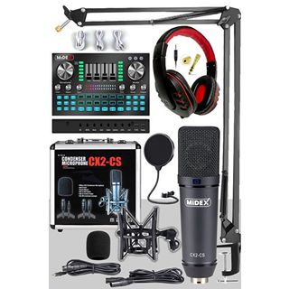 Midex CX2 Private Paket-4 Mikrofon VS20 Ses Kartı Stüdyo Kayıt