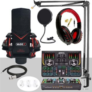 Midex Gmx-1 Titanium Set Efektli Ses Kartı Mikrofon Kulaklık Stand
