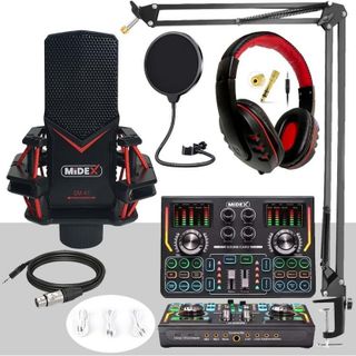 Midex Gmx-1 Titanium Set Efektli Ses Kartı Mikrofon Kulaklık Stand