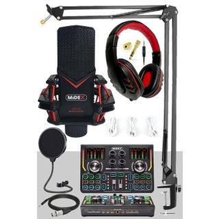 Midex Gmx-1 Titanium Set Efektli Ses Kartı Mikrofon Kulaklık Stand