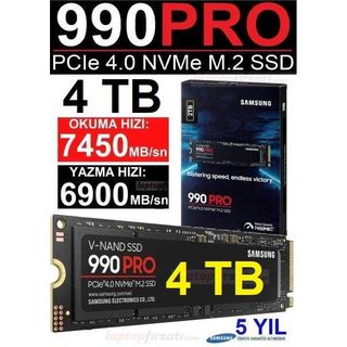 内蔵型SSD Samsung 990 PRO 4TB M.2 NVMe SSD Samsung 990 PRO NVMe M.2 SSD, 4 TB, PCIe 4.0, 7.450 MB/s okuma