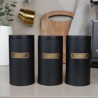 Sarkap Soft Touch Siyah Büyük Boy Metal Vakumlu Kapaklı 3'lü