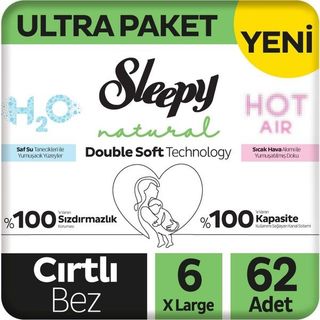 VOLUMES VIA & no sleep 2枚セット Sleepy Natural Double Soft No:6 XLarge 62 Adet Bebek Bezi Fiyatları