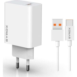 Syrox M33T 3.0A 33W Turbo 1 mt USB-A Type-C Kablolu USB-A Çıkışlı