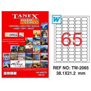 Tanex TW-2065 38,1x21,2 mm Laser Etiket Fiyatları