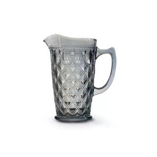 Easy Life Rölyef Süslemeli 1500 ml Mavi Cam Sürahi