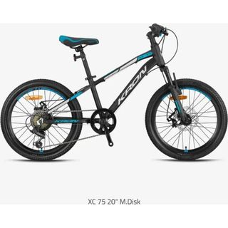 Kron XC 75 20 Jant V Fren 7 Vites Mat Siyah Gri Mavi Çocuk Bisikleti